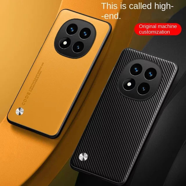 Stoßfeste Lederhülle für Xiaomi Redmi Note 15 und Xiaomi Redmi Note 14 Pro + Plus in Blau mit weicher Ledermaserung und PC-Rückseite - Bild 1
