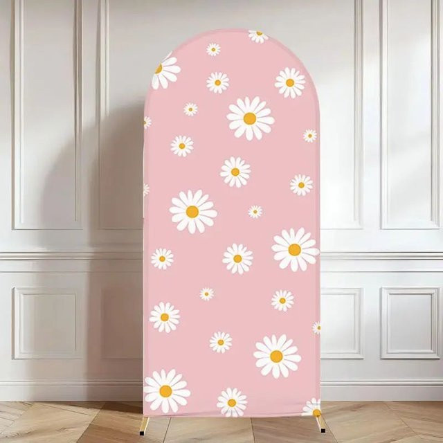 VIKAMA Floraler Gänseblümchen-Blumenbogen als Hintergrund für Babyparty, Geburtstag oder Brautparty - Bild 1