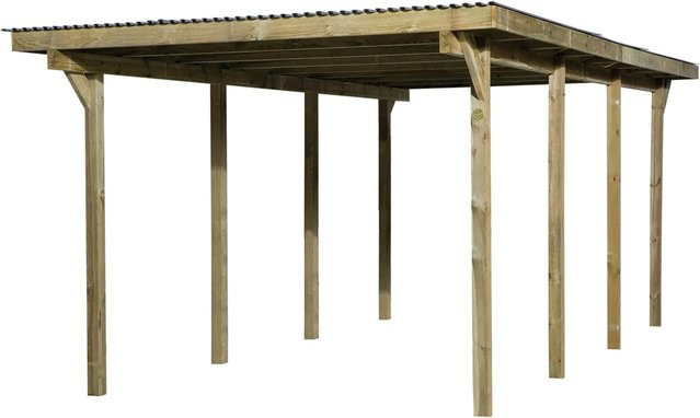 Weka Einzelcarport 606 Gr. 2 in Braun, B/T: 600 x 300 cm - Bild 1