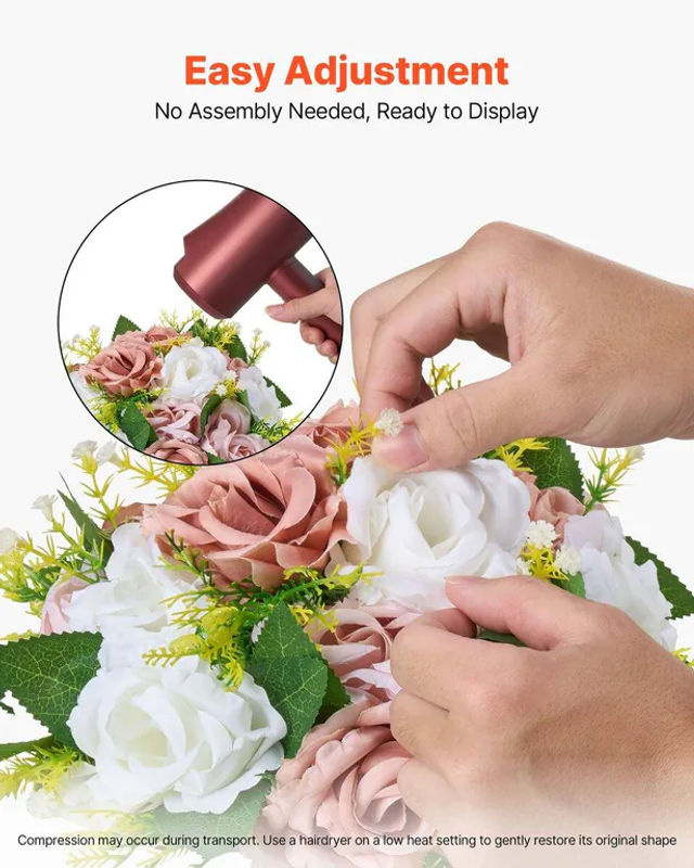 Künstliche Blumenkugeln von Buying Solutions, MB in Rosa und Weiß für deine Hochzeits-Tischdekoration - Bild 2