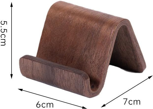 Yiran Bag Handy-Ständer aus Nordamerikanischer Schwarznuss Massivholz in Schwarz und Braun, moderner minimalistischer Desktop-Halter - Bild 1