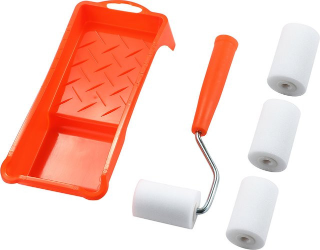 Vibratite Farbroller-Set aus High-Density-Schaum mit Farbwanne und Liner in Orange - Bild 1