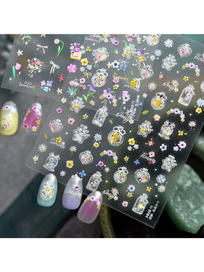 NAILFYOU Nagelaufkleber 5D Frühlingsblumen, Glänzend, Unisex - Bild 4