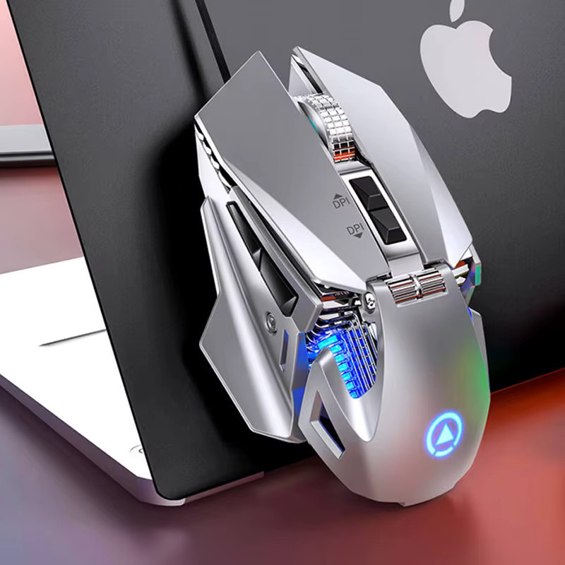 YINDIAO E-Sport Gaming-Maus mit RGB-Beleuchtung in Grau, kabelgebunden mit 200–7200 DPI für PC und Laptop - Bild 2