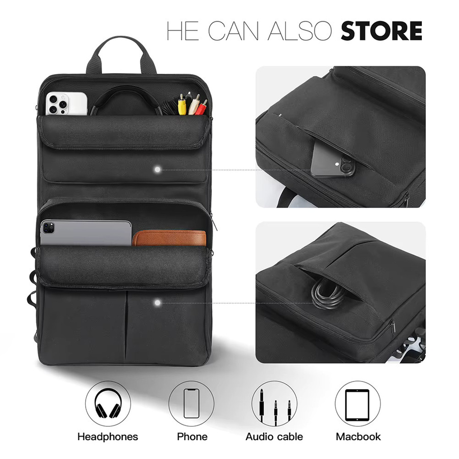 APWIKOGER Aufbewahrungstasche für Pioneer DDJ-400 DDJ-FLX4 und Roland DJ-202 DJ-Mixer, staubdichte DJ-Tasche mit Schultergurt, Schwarz - Bild 5