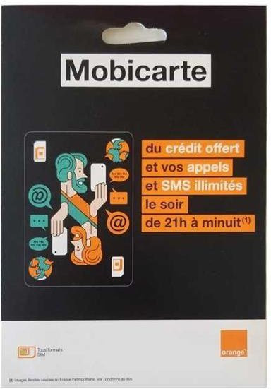 Orange Prepaid-SIM-Karte Mobicarte Premium mit 150 GB Internet und unbegrenzten SMS/MMS in Schwarz - Bild 1