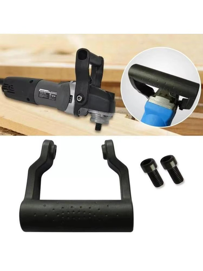 DAZZLEEX Winkelschleifer-Hilfsgriff in Schwarz, rutschfest und stoßdämpfend mit 8 mm Durchmesser inklusive Schrauben für Winkelschleifer vom Typ 100 - Bild 4