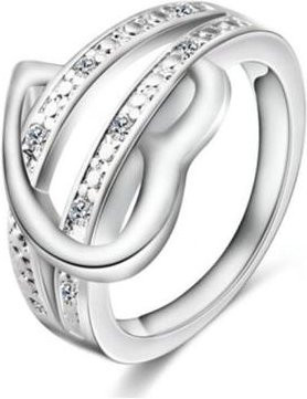 Ring halb herzförmig, Silber, Kristall, Damen - Bild 1