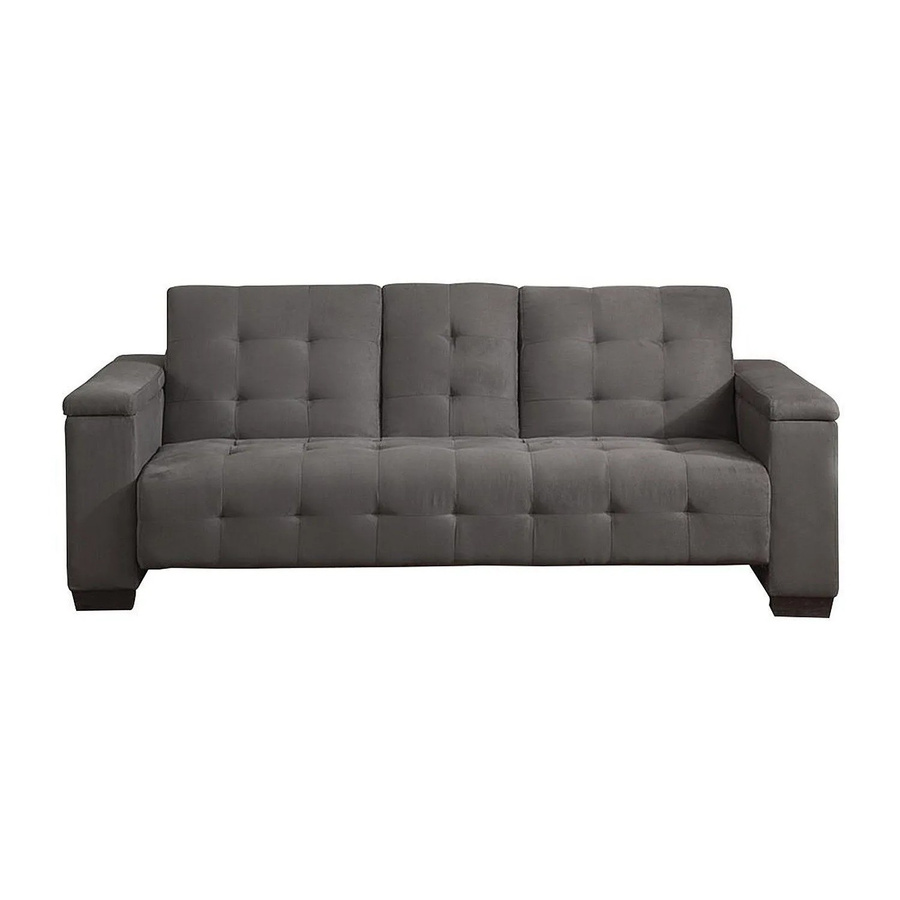 Vente-unique Schlafsofa Devonshire in Grau mit Mikrofaser und Punktsteppung, Breite: 218 cm - Bild 2