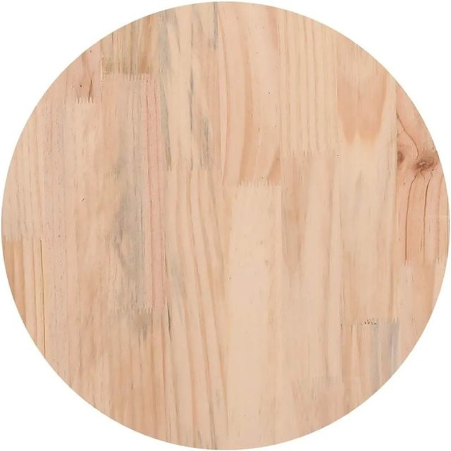 vidaXL Tischplatte Rund aus Massivholz Kiefer in Braun und Beige Durchmesser: 40 cm, Höhe: 3 cm - Bild 1