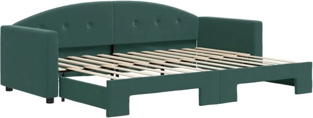 vidaXL Tagesbett ausziehbar in Dunkelgrün mit Samtbezug B/T/H: 80 x 200 x 75 cm - Bild 1