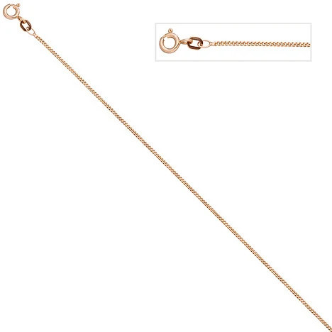 Colfem Panzerkette 925 Sterling Silber, rotgold vergoldet, 50 cm, Unisex - Bild 1