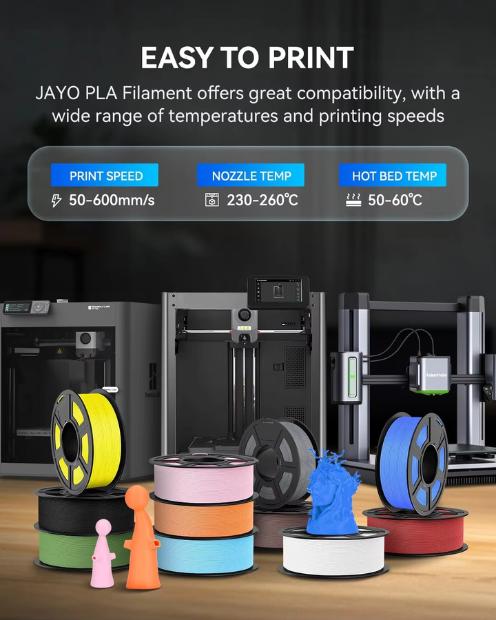 JAYO 3D-Drucker Filament Set aus PLA und ABS in Mischfarben, 1,75 mm Durchmesser, 5 Rollen - Bild 5