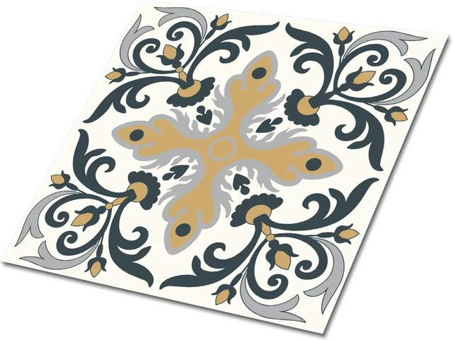 Tulup Selbstklebende PVC Bodenfliesen im 9er Set mit Gemüse-Muster, Multicolour, B/B: 30 x 30 cm - Bild 1