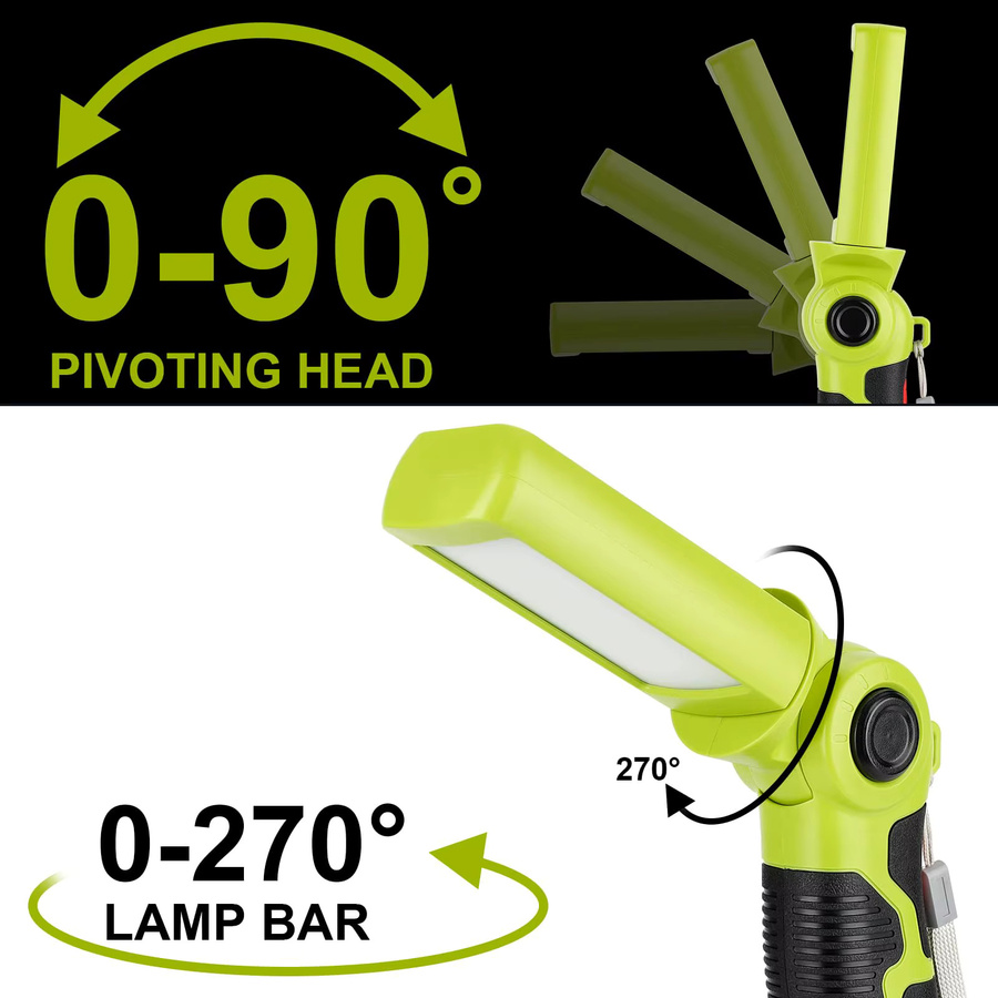 Ryobi LED Arbeitsleuchte für 18 V Li-Ionen-Akku in Grün und Gelb mit USB-Anschluss - Bild 4