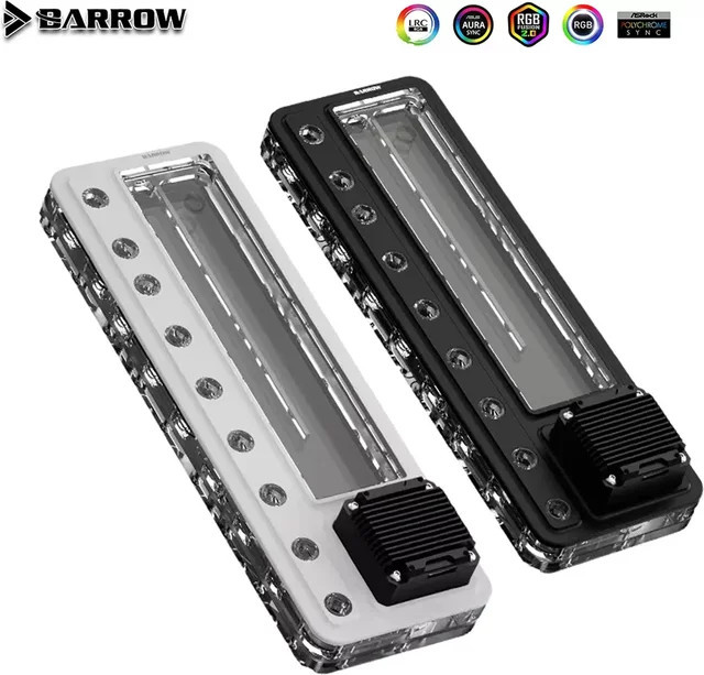 Barrow AIO-Pumpe mit integriertem Reservoir in Weiß, 17W, Universelle Verteilerplatte für PC-Wasserkühlungssysteme - Bild 1