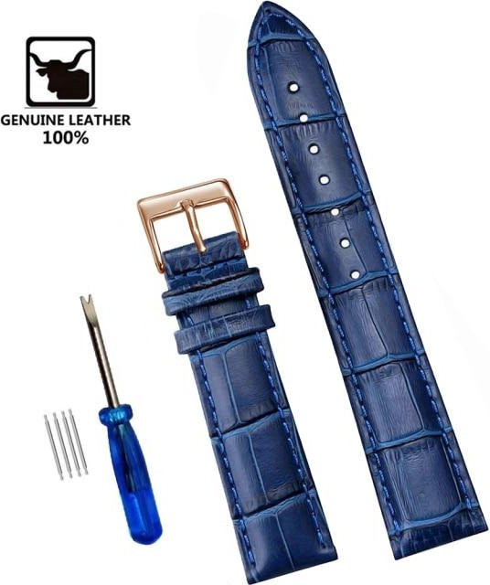 Ka Chen Muxi Uhrenarmband Leder, Stahl-Dornschließe, 12 mm, blue, Herren - Bild 1