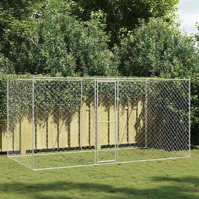 vidaXL Hundezwinger aus verzinktem Stahl in Silber B/T/H: 400 x 200 x 200 cm - Bild 2