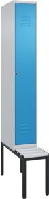 C+P Spind Classic PLUS Garderobenschrank mit Sitzbank, 1 Abteil, Lichtgrau, B/T/H: 212,0 x 30,0 x 81,5 cm - Bild 1