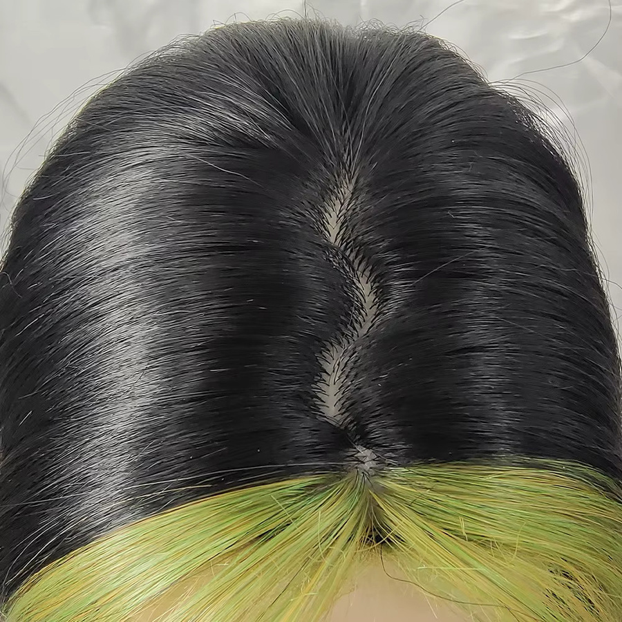 GAKA Perücke Vokuhila, Schwarz Grün, Unisex - Bild 4