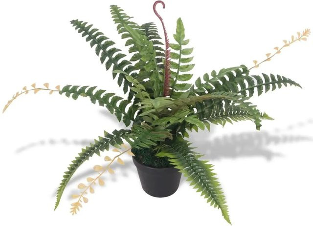 vidaXL Künstliche Farnpflanze in Grün mit Topf, Höhe: 50 cm - Bild 1