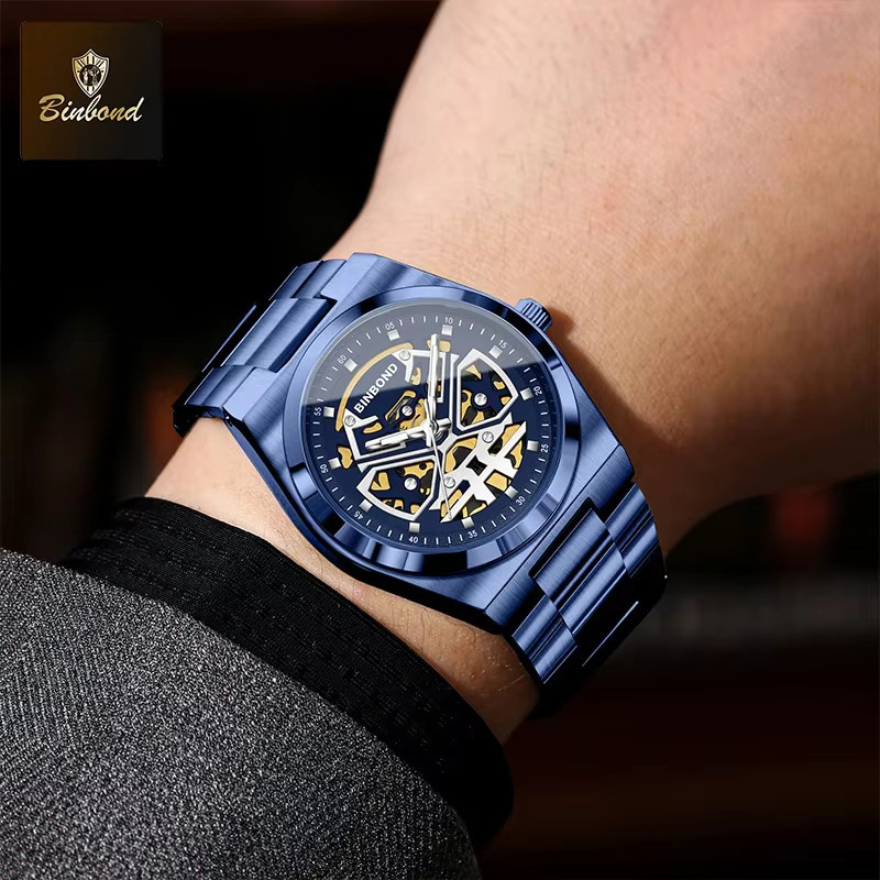 BINBOND Armbanduhr, Quarz, Edelstahl, Silber, Herren - Bild 4