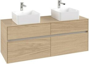 V&B Waschtischunterschrank Collaro mit 2 Waschbecken, Farbe Nord Oak, B/H/T: 140 x 54,8 x 50 cm - Bild 1