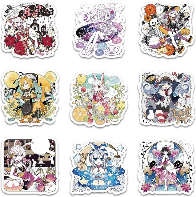Charile Anime Mädchen Lolita Aufkleber, Bunt, 10-teiliges Set - Bild 1