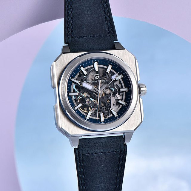 PAGANI DESIGN Armbanduhr, Automatik, Edelstahl, Leder, Schwarz, Herren - Bild 1