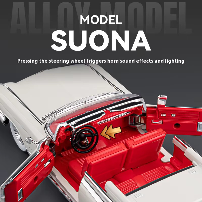 CCA Retro Limousine Big Rocket Legierungsmodellauto, 1:24, Metall, Rosa / Pink - Bild 3