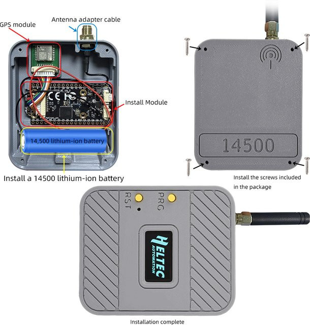 Ziqqucu WIFI LoRa 32 V4 ESP32 Bluetooth-Entwicklungsboard mit Erweiterungsgehäuse in Rot, kompatibel mit 14500 Lithium-Batterie für Arduino IoT LoRaWAN - Bild 1