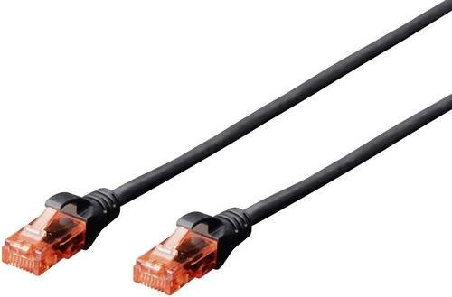 Digitus RJ45 Patchkabel CAT 6 U/UTP Ethernet LAN Kabel Schwarz 0,50 m - Bild 1