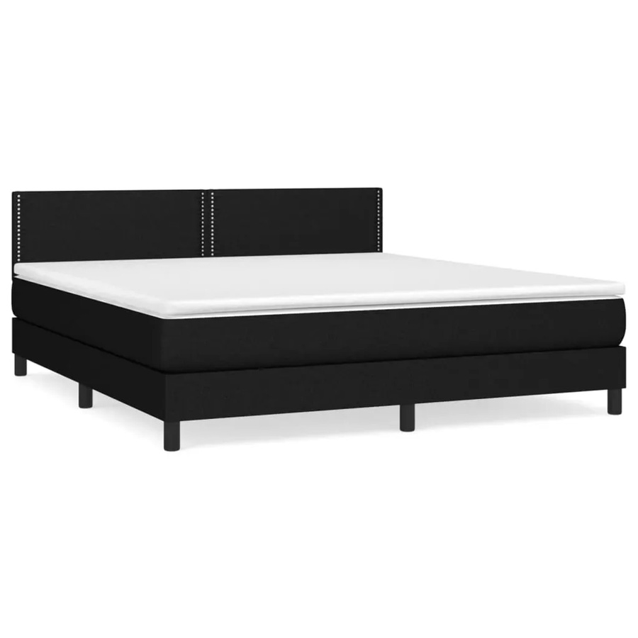 vidaXL Boxspringbett mit Matratze Hybrid-Design in Schwarz aus Stoff, B/T: 160 x 200 cm - Bild 2