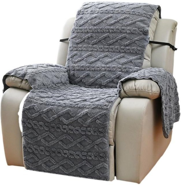 Rutschfester Sesselbezug für Armchairs in Grau, Staubdichter Möbelschutz aus Mikrofaser und Elastan für Haustiere und Kinder - Bild 1