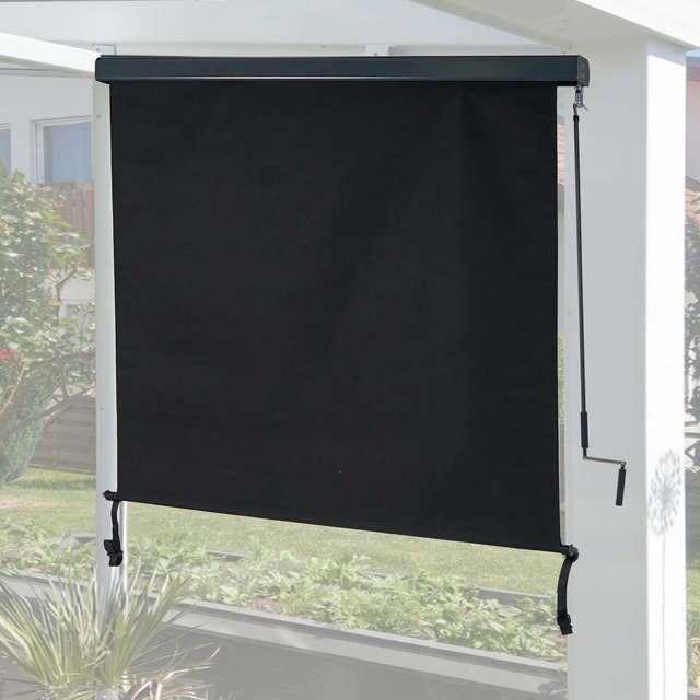 Vertikalmarkise MCW-F42 Senkrechtmarkise als Sichtschutz und Außenrollo in Schwarz, B/H: 180 x 250 cm - Bild 1