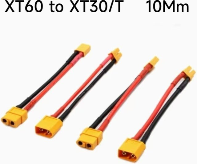 EVANOVM XT60 auf XT30 und XT90 Adapterkabel aus Silikon, Länge: 10 cm - Bild 1