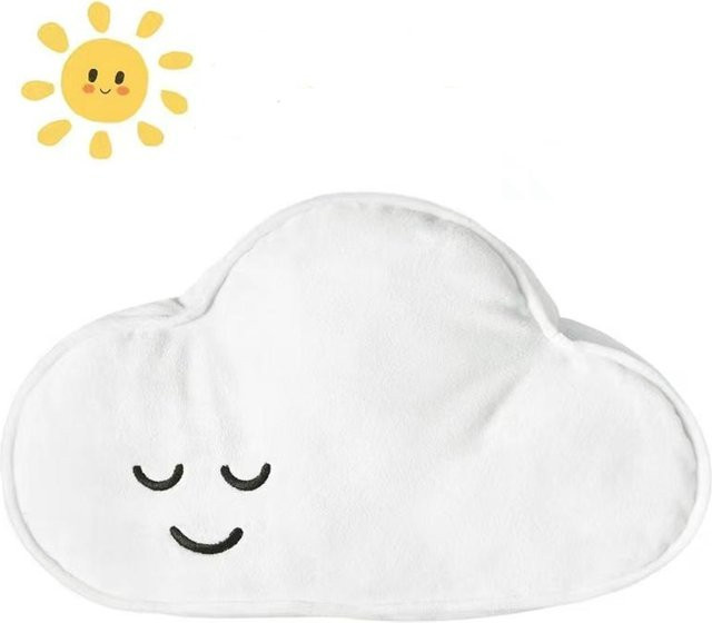 Yiran Health & Beauty Kawaii Wolke und Pfeil Logo Dekokissen aus Polyester in Weiß - Bild 1
