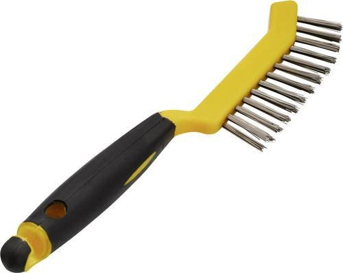 Rhodius TOPline Handbürste BSBG, 10 Stück, 2 Reihen, gerade, für Stahl, Gelb - Bild 1