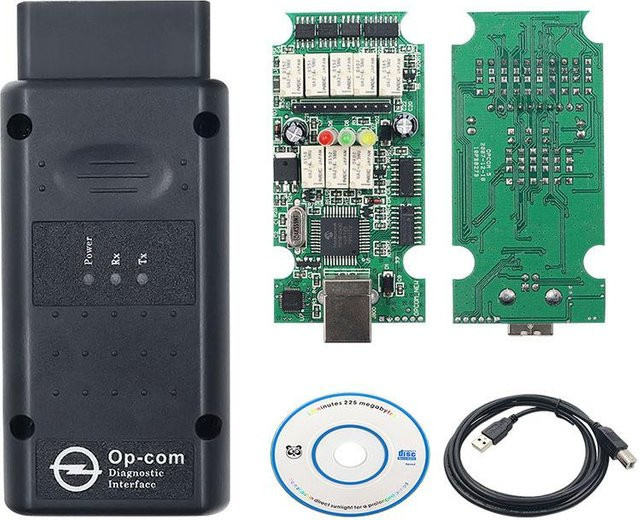 Nediaolia Opcom V5 Pic18F458 OBD2 Auto-Diagnosetool für Opel mit Bluetooth und Flash-Firmware-Update in Schwarz - Bild 1
