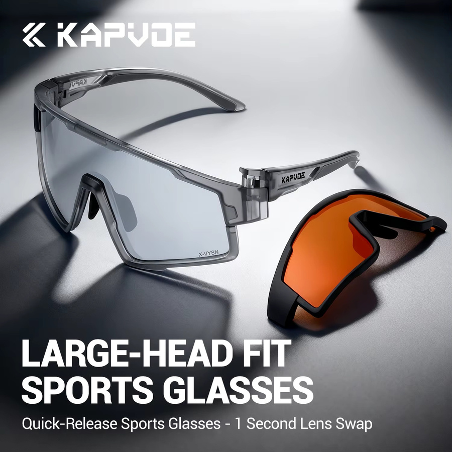 KAPVOE Sonnenbrille, Radfahrbrille, Photochrom, Vollrand, Kunststoff - Bild 3