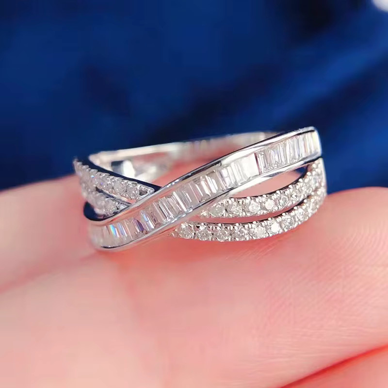 Huitan Ring, Kreuz, Zirkonia, Silber, Damen - Bild 2