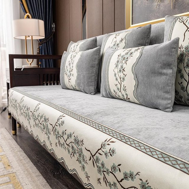Chinesische Jacquard Sofakissen mit exquisiter Stickerei und rutschfestem Design, B/B/H: 70 x 70 x 0 cm - Bild 1