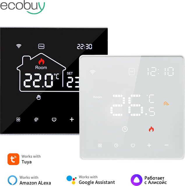 Tuya Smart Wifi Thermostat für Fußbodenheizung in Weiß mit App- und Sprachsteuerung für Google Home, Alexa und Alice - Bild 1