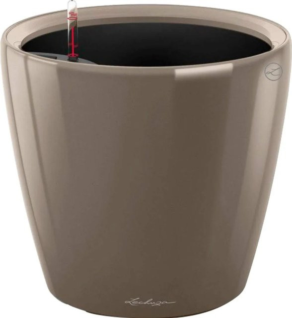 Lechuza Pflanzgefäß Classico Premium LS in Taupe Hochglanz Durchmesser: 35 cm, Höhe: 32 cm - Bild 1