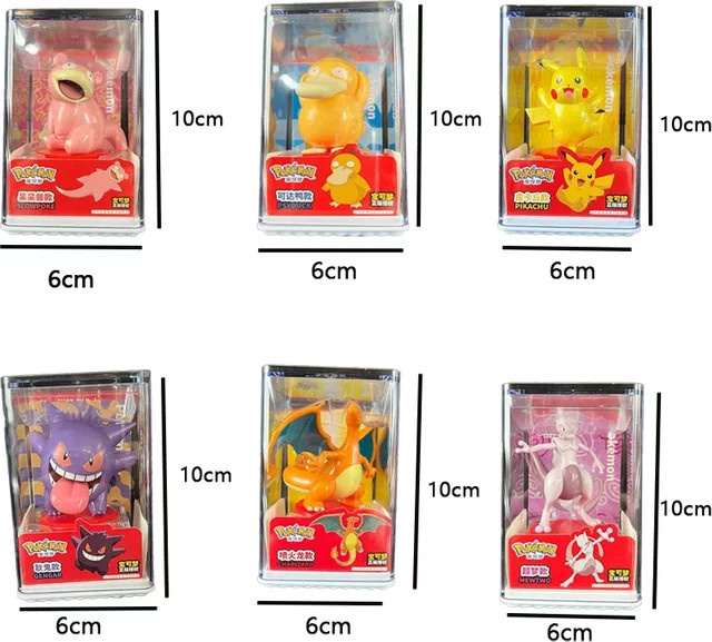 DUODUOBAO Pokémon Charizard, Psyduck, Pikachu, Mewtwo, Gengar, Slowpoke, Figurenornament, Set / Bundle - Bild 1