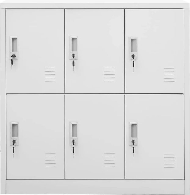 vidaXL Schließfachschrank aus Stahl in Hellgrau mit Türen, B/T/H: 90 x 45 x 92,5 cm - Bild 1