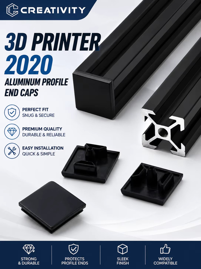 Schwarze Endkappen aus Kunststoff für 2020 EU-Aluminiumprofile zum Einsatz im 3D-Druck - Bild 4