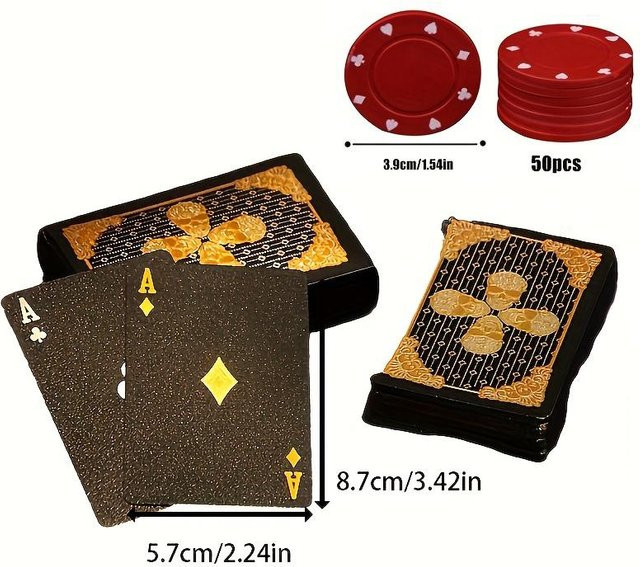 SZ-Damai Kartenspiel, Totenkopf, Schwarz, 1-teiliges Set - Bild 1