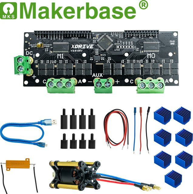 Makerbase MKS XDRIVE 56v Hochpräziser bürstenloser Servomotor-Controller basierend auf ODrv V3.6 Upgrade in Schwarz - Bild 1
