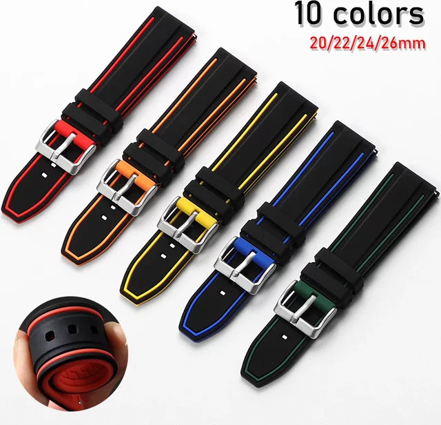 HQstrap Uhrenarmband Silikon, Schwarz, Unisex - Bild 1